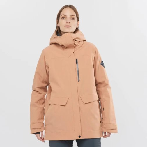 Apricot Salomon Stance Cargo Insulated Hooded Women's Ski Jackets | PH 69583S